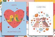 Happy Valentine's Day postcard set, an Animal Illustration by KartInnka (Thumbnail 2 of 6)