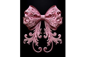 Elegant Pink Ribbon With Ornate