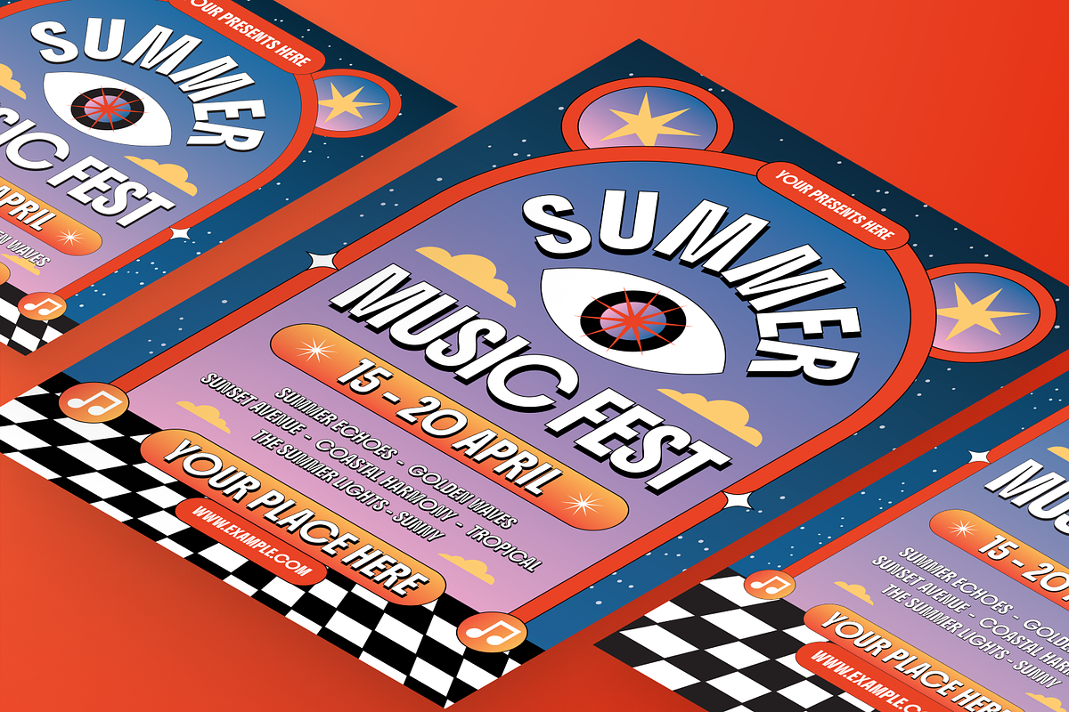 Psychedelic Music Festival Flyer Set, a Flyer Template by Annora Studio (Photo 5 of 6)