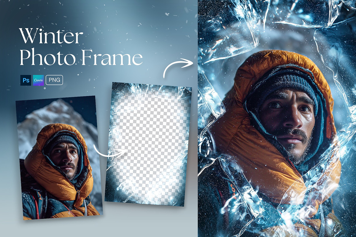 Frozen Winter Photo Frame Flyer, a Layer Style Add-On by DesignerCandies (Photo 4 of 4)