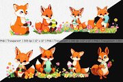 Easter Fox Clipart, a Graphic by Artnoy (Thumbnail 2 of 5)