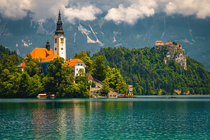 Great view with chuch and castle, an Architecture Photo by Alpine Dreams
