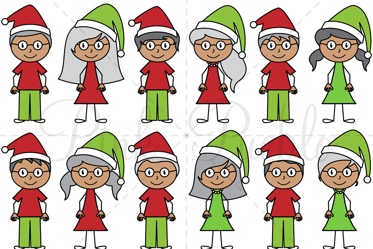 Christmas Stick Figure Clipart, an Illustration by PinkPueblo (Photo 3 of 4)