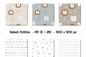 Animal pattern digital paper pack, a Pattern Graphic by lindoet23