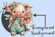 Whimsical Summer Pig Clipart Bundle, a Seasonal Illustration by Canvas Craft (Thumbnail 2 of 7)