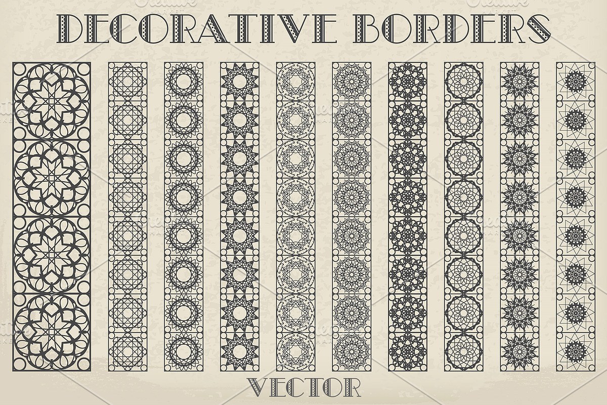 50 Decorative Borders & Tiles, an Object Graphic by dacascas (Photo 3 of 8)