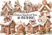 Christmas Gingerbread House Clipart, an Illustration by DreamArtGraphic (Thumbnail 1 of 5)