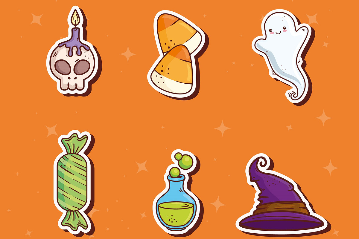 Halloween Cute Sticker Set, a Templates & Theme by studiogstock (Photo 3 of 5)