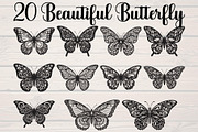 Beautiful Butterfly Silhouette, an Object Graphic by Designer_Momina (Thumbnail 1 of 20)