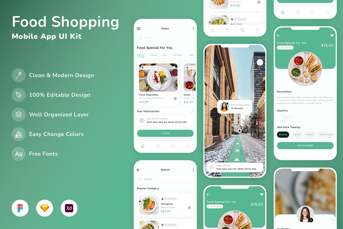 Food Shopping Mobile App UI Kit, an UI Kit Template by Betush (Photo 2 of 3)