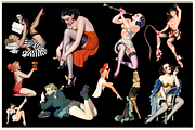Naughty Pin Up Girls - 50 Clipart, an Illustration by Lilithcollageart (Thumbnail 2 of 6)