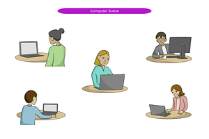 Computer Scene, a Technology Illustration by Creathub Studio