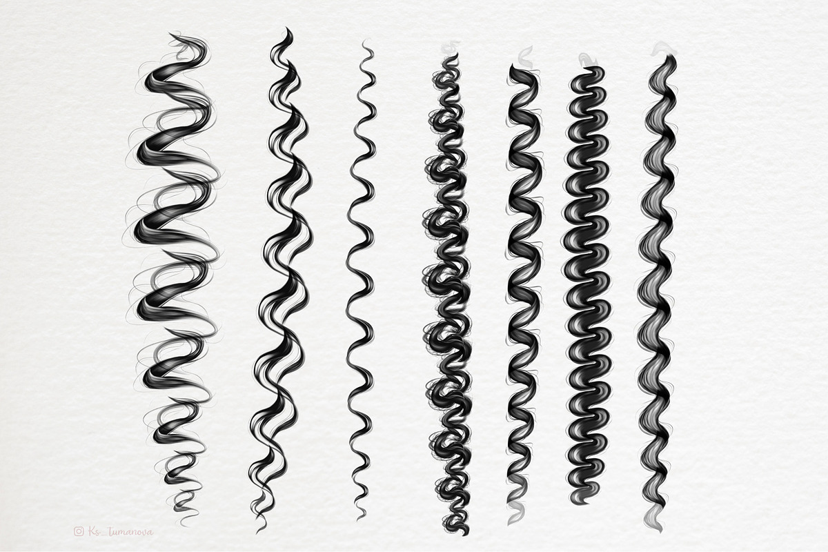 Procreate curly hair brushes, a Brushes & More by KsTumanova (Photo 3 of 4)