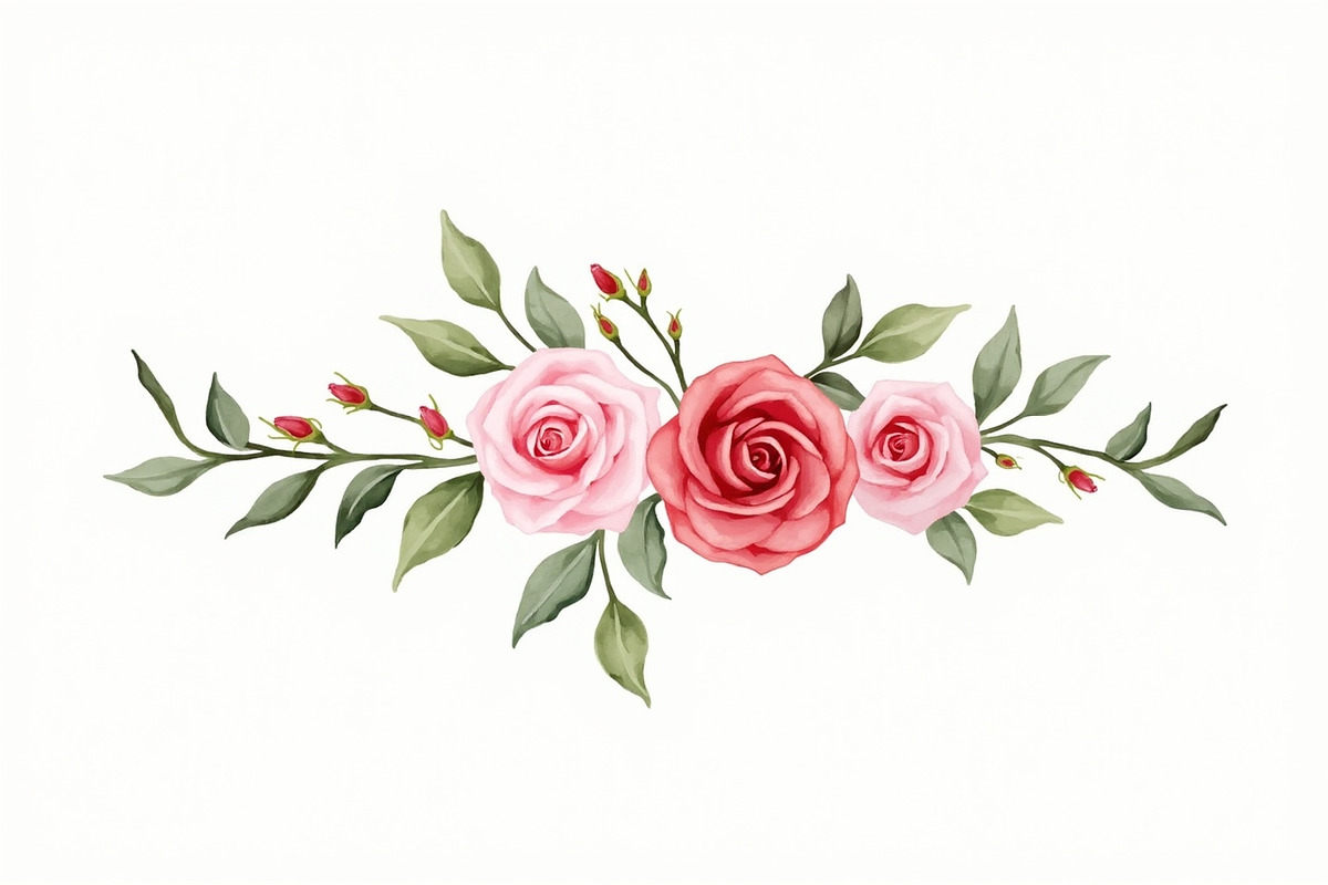 Vintage Rose Watercolor Set, an Illustration by Creativeshirt (Photo 9 of 11)