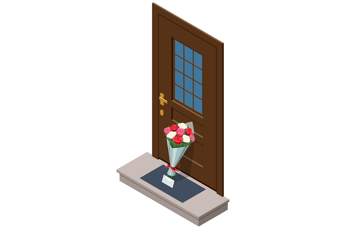 Rose bouquet at front door flower, a Person Illustration by Golden Sikorka (Photo 2 of 3)