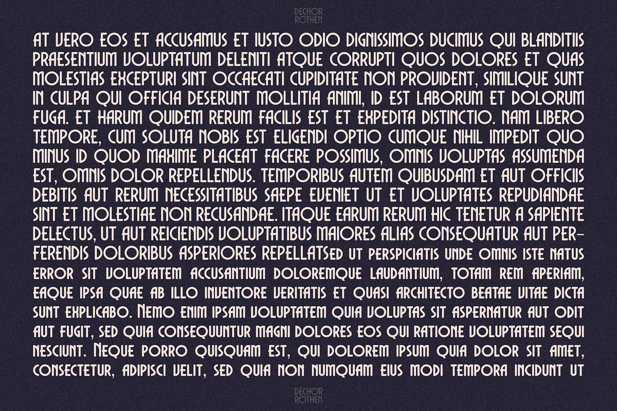 Dechor Rothen Modern Art Deco Font, a Sans Serif Font by Storytype Studio (Photo 3 of 15)