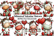 Whimsical Valentine Unicorn Clipart, an Illustration by Dream Creation (Thumbnail 1 of 6)