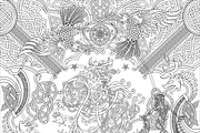 Wolf, Viking Knotwork Coloring Page, a Decorative Illustration by Abysm Internal (Thumbnail 2 of 4)
