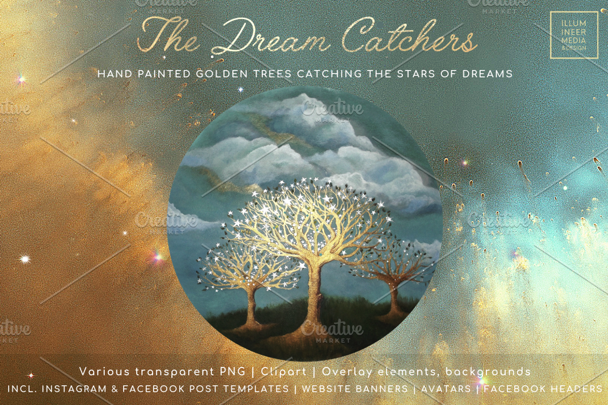 Dream Catchers: Golden Trees & Stars, an Object Graphic by Illumineer Media & Design (Photo 1 of 11)