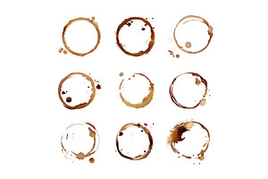 Realistic coffee stains. Cafe, a Food Illustration by Stock-Smart-Start