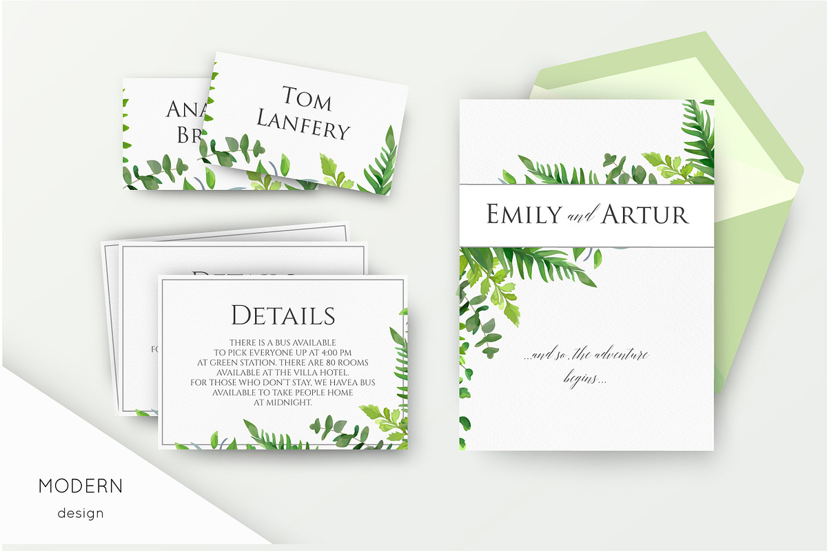 Wedding suite - Forest freshness, an Invitation Template by Alewiena (Photo 3 of 8)