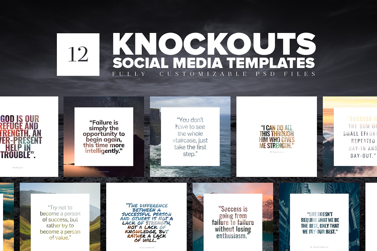 Knockouts Social Media Templates, a Social Media Template by Church Resources Depot