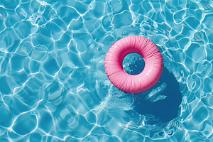 Inflatable ring on water in swimming pool, an Arts & Entertainment Photo by AlyaAnd