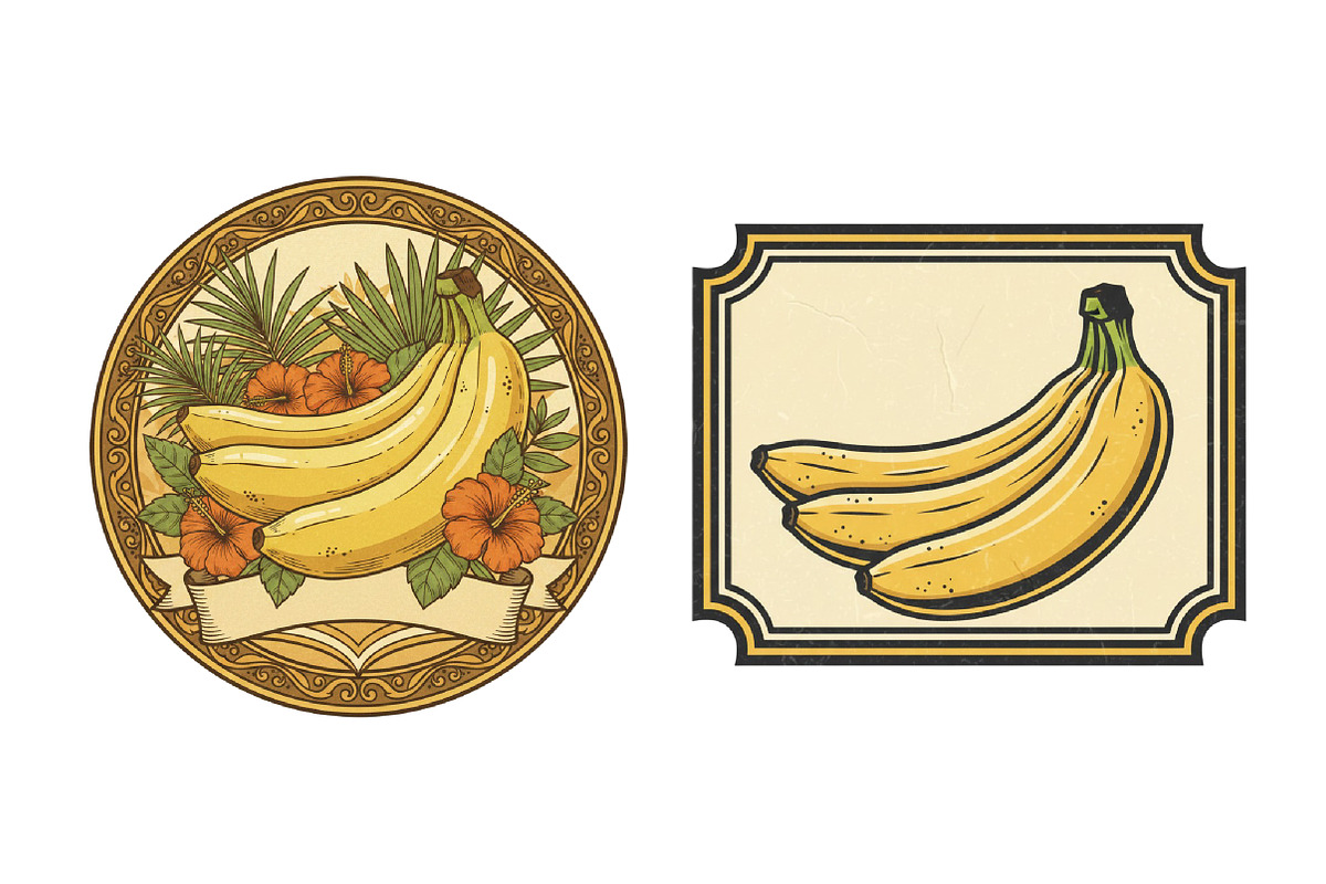 Vintage Banana Label Printable, an Illustration by SinaCreation (Photo 5 of 6)