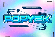 Popy2k – Modern Y2K Display Font, a Sans Serif Font by overlaytemplates (Thumbnail 1 of 5)