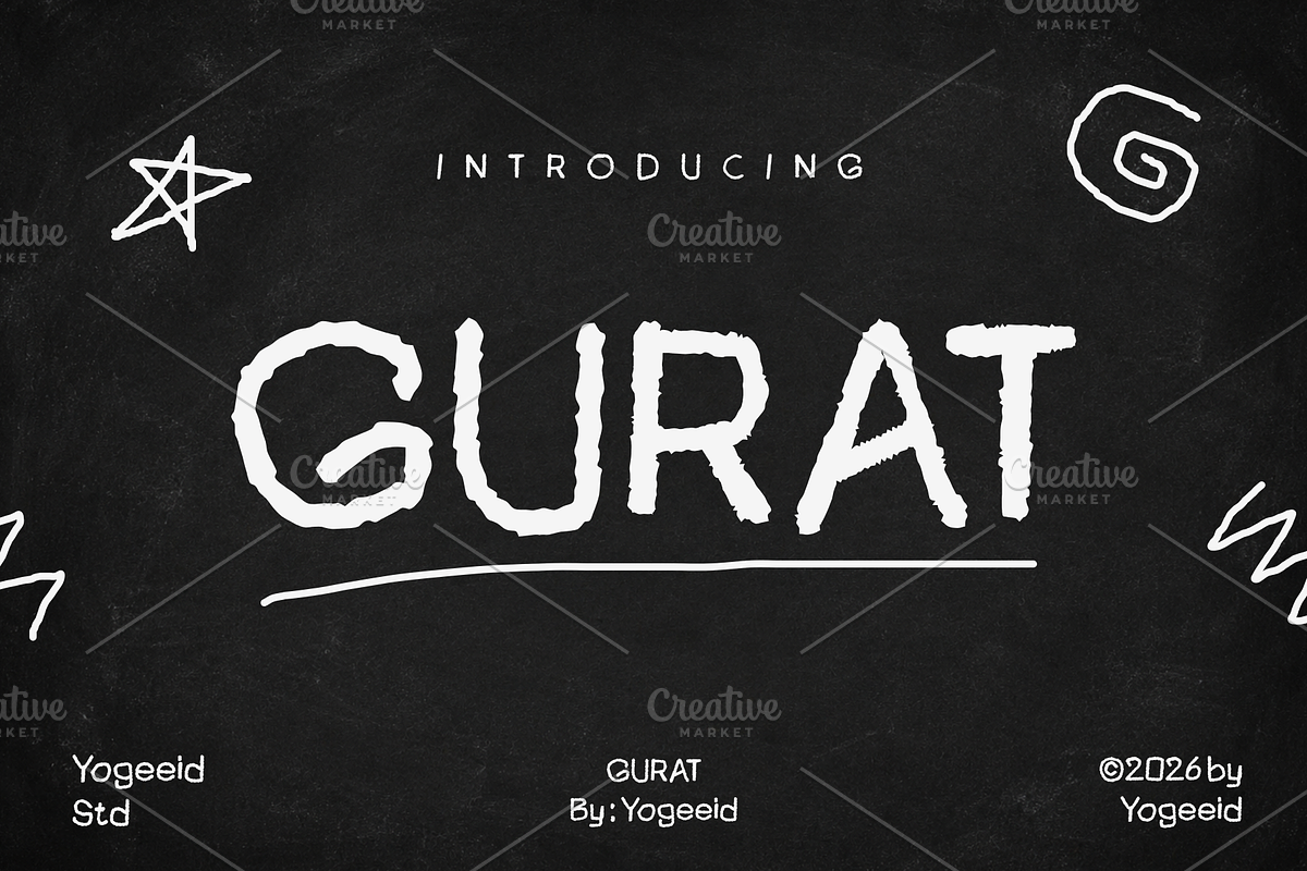 Gurat - Rough Handwritten Font, a Handwritten Font by Yogeeid Std (Photo 1 of 6)
