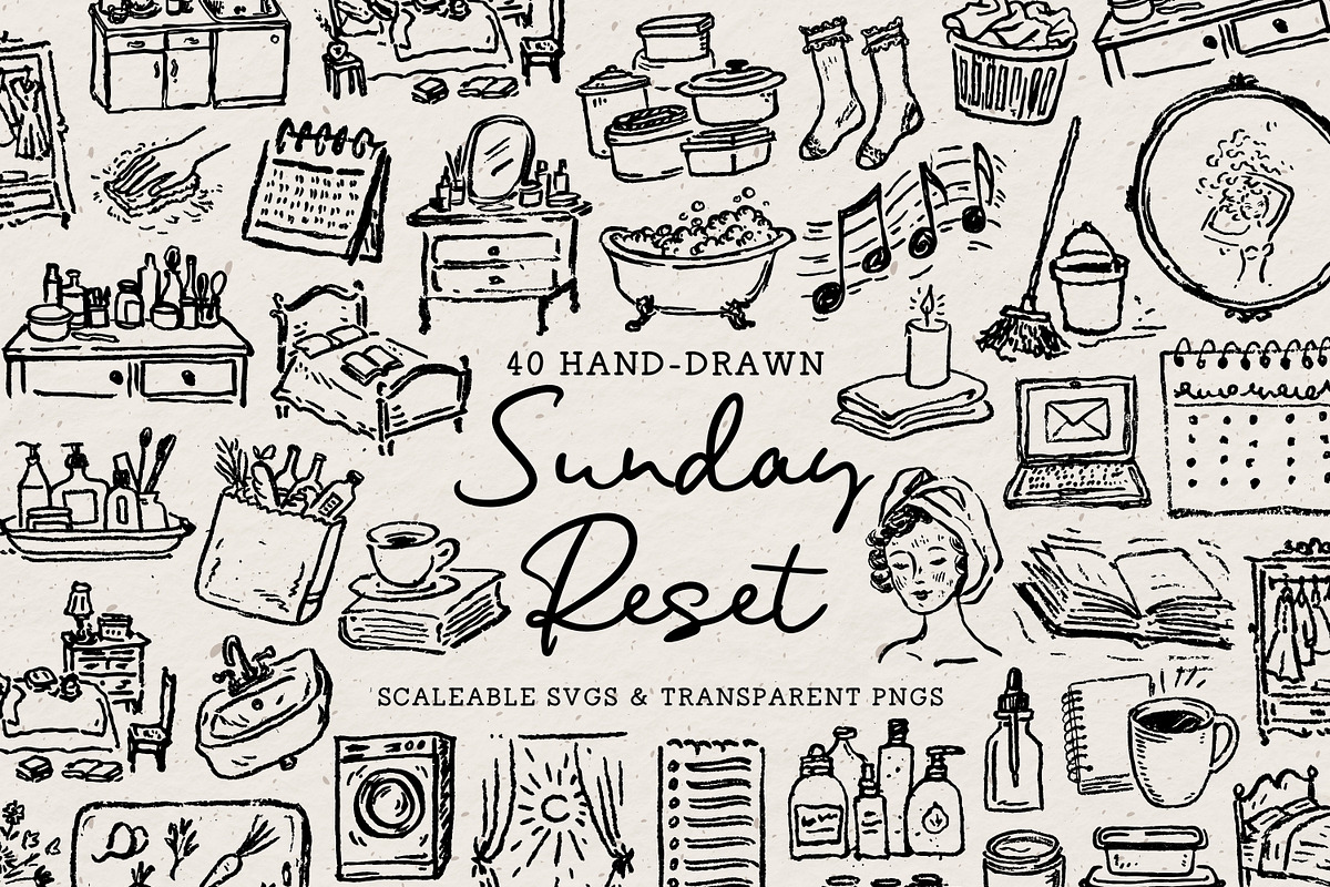 Cleaning Supplies Clipart, Chores, an Object Illustration by The October Creative (Photo 1 of 6)