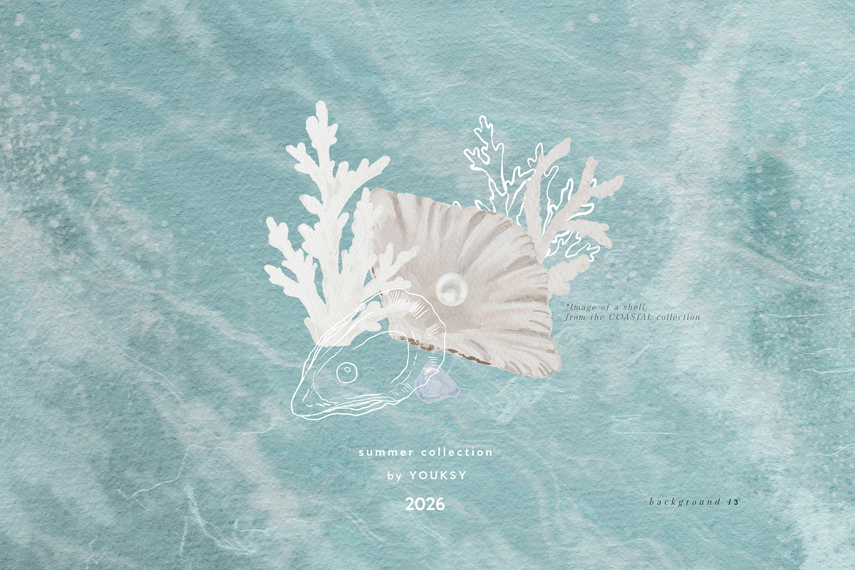 PEARL SEA - hand-painted backgrounds, a Background Graphic by Youksy (Photo 11 of 18)