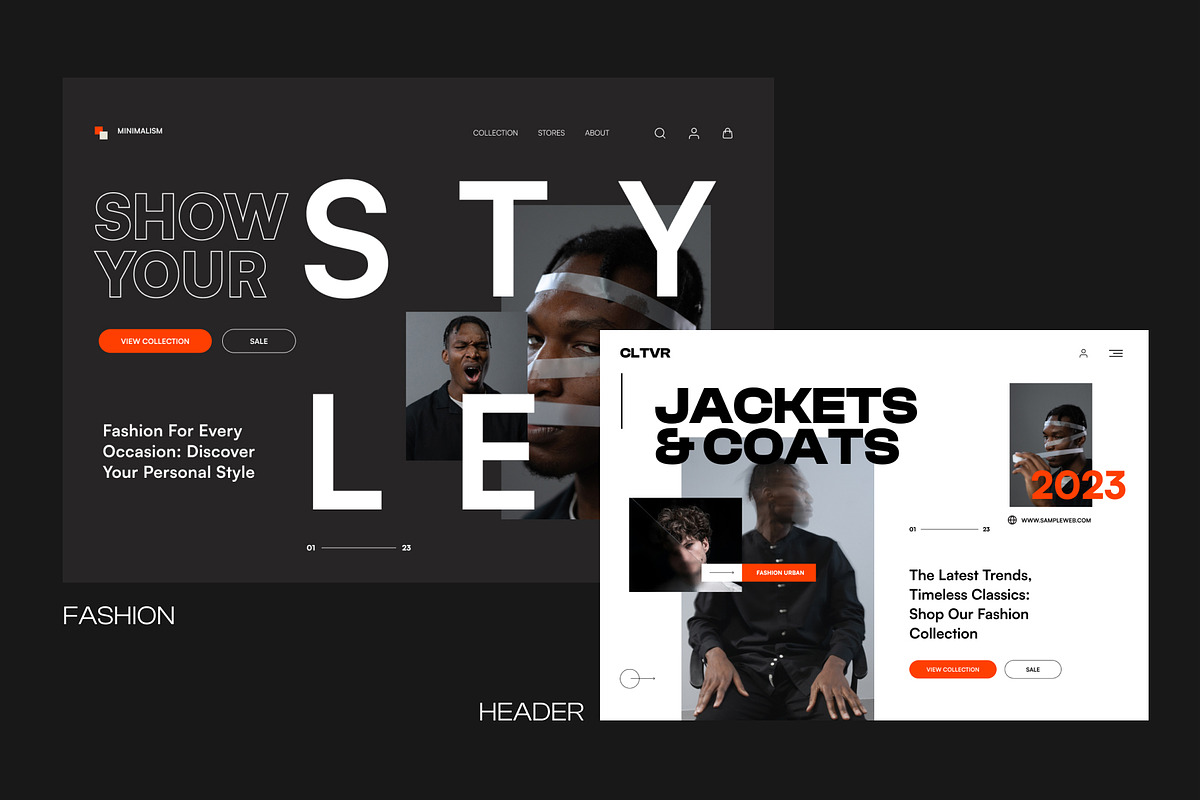 Fashion Header Multipurpose, an UI Kit Template by Dirtytemp Studio