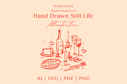 Hand Drawn Still Life