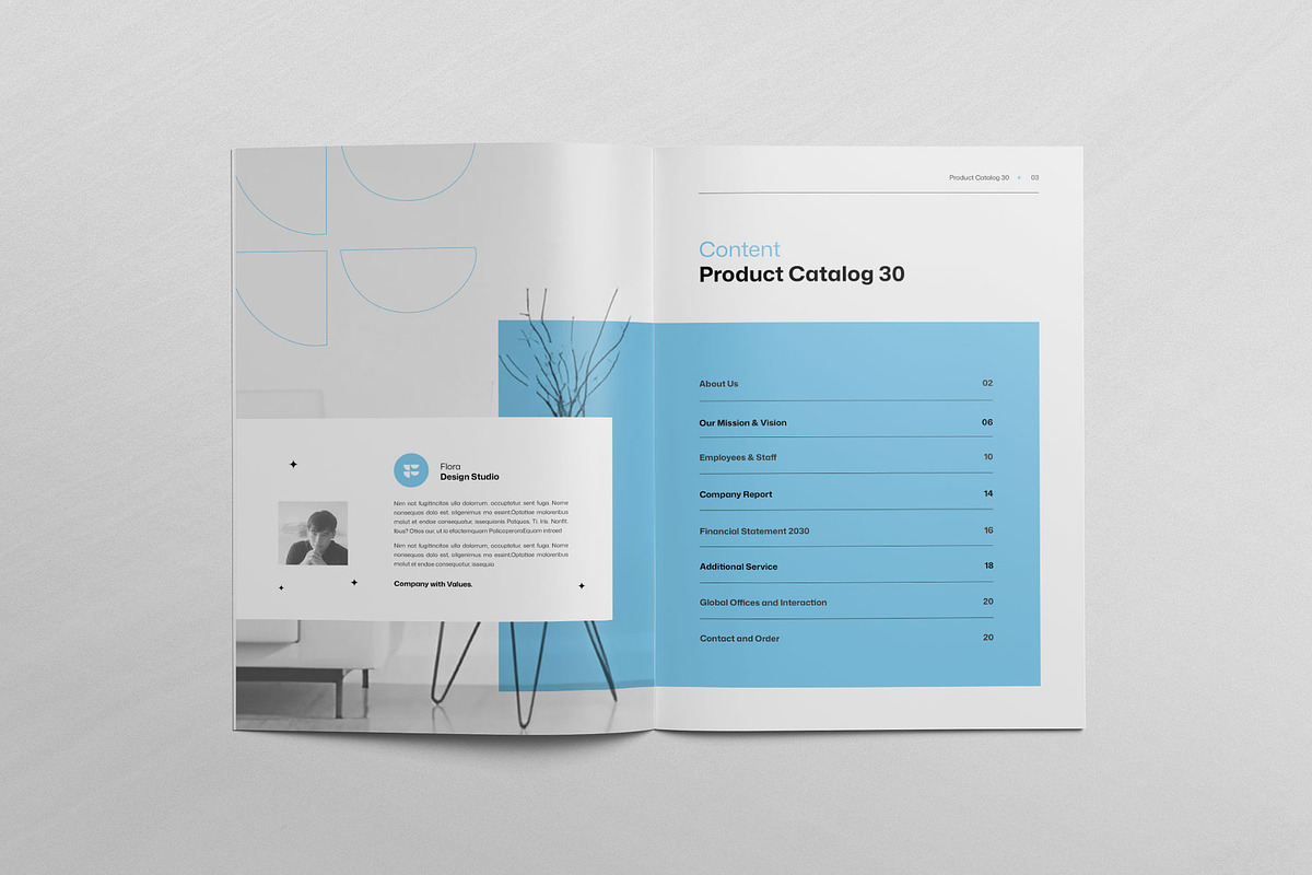 FLORA | Product Catalog Template, a Brochure Template by KreateTribe (Photo 2 of 10)