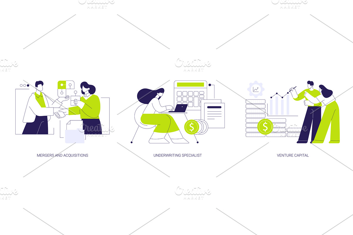 Investment banking isolated cartoon, a Finance Illustration by Visual Generation