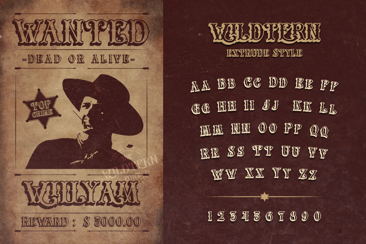 The Wildtern Typeface, a Serif Font by Burntilldead (Photo 7 of 13)