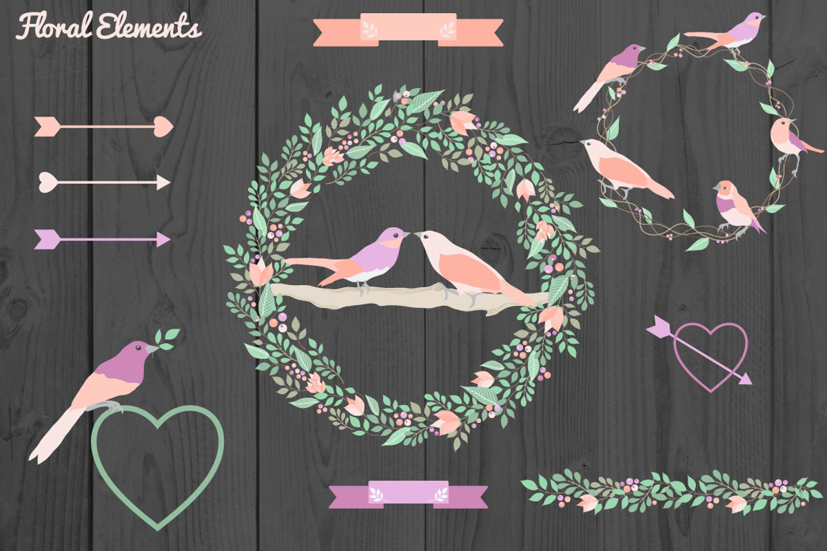 Floral alphabet and elements preview 5