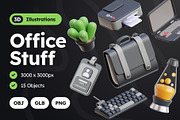 Office Stuff 3D Icons, an Object 3D Model by Rakata Studio (Thumbnail 1 of 7)