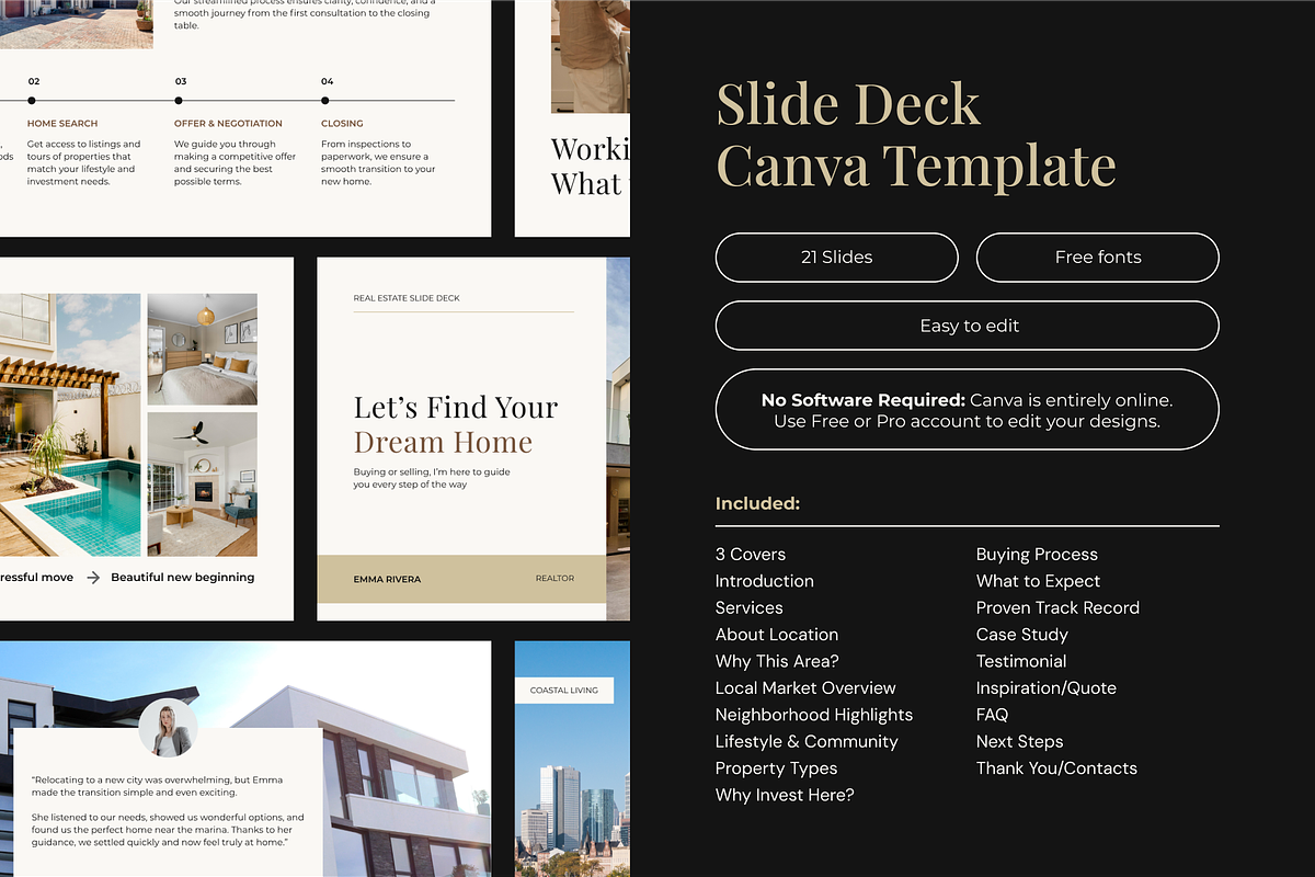 Real Estate Agent Canva Template preview 2