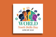 World Youth Skills Day Banner, a Social Media Template by nandinigraphics (Thumbnail 1 of 4)
