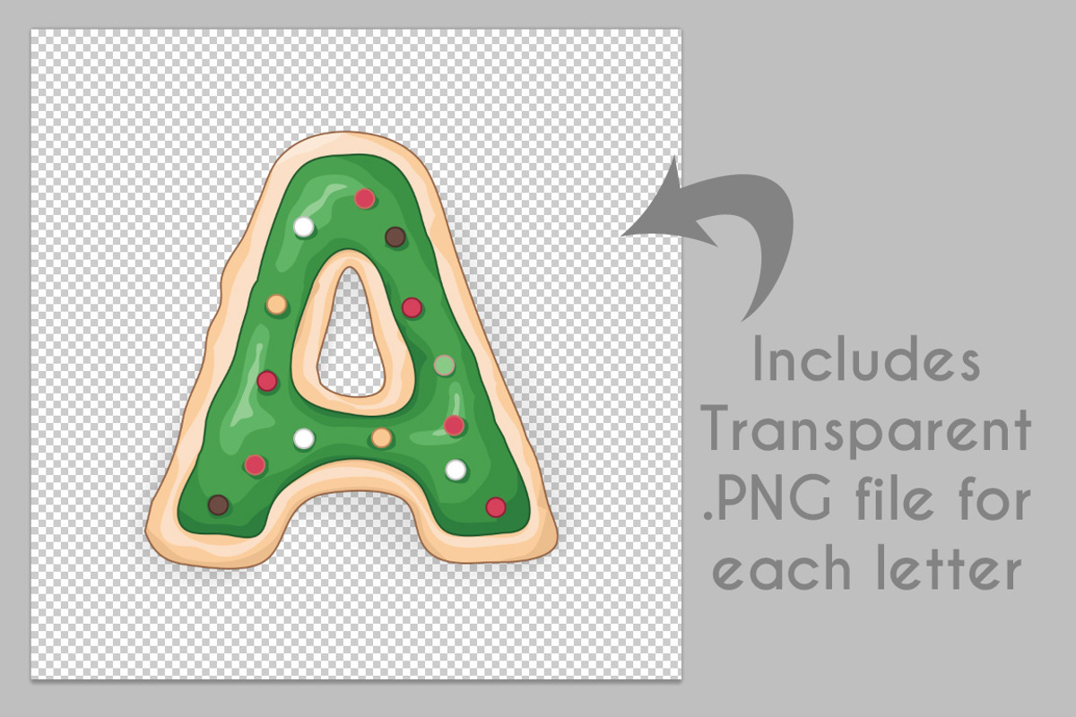 Christmas Cookie Letter Set, an Object Graphic by Transfuchsian (Photo 3 of 4)