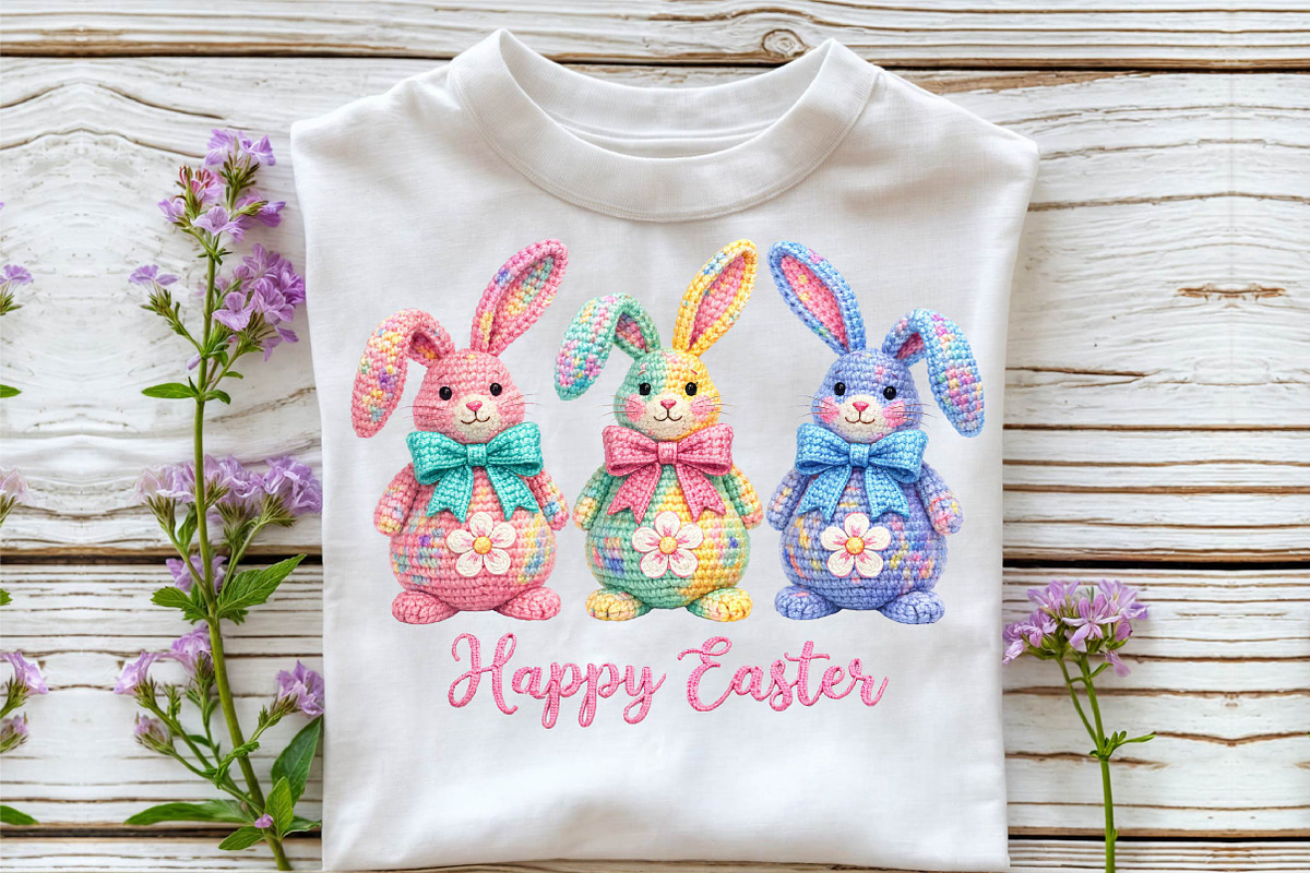 Crochet Happy Easter Png, an Illustration by DreamCafeArt (Photo 4 of 6)