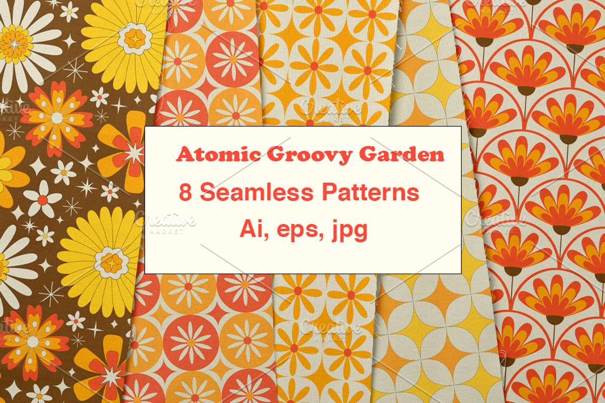 Atomic Floral Patterns Collection, a Pattern Graphic by Yasmine Patterns (Photo 1 of 7)