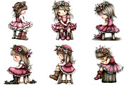 Cute Flower Girl Clipart, an Illustration by DreamArtGraphic (Thumbnail 5 of 5)