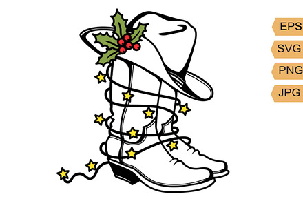 Cowboy Christmas SVG, PNG Cowboy hat, an Object Graphic by TanchaArt