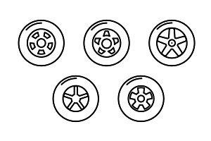 Tire icon, an Outline Icon by Sumberpangan