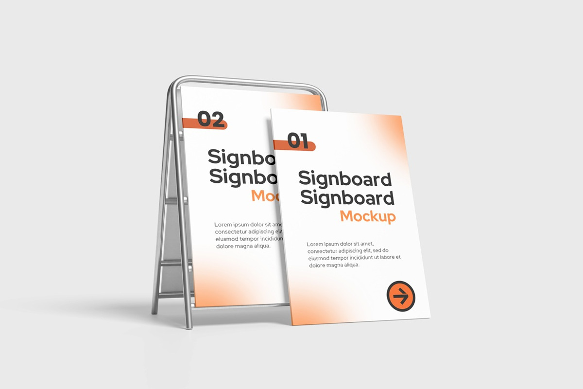 Signboard Mockup, an Advertising Mockup by AndikaGraphic (Photo 4 of 6)