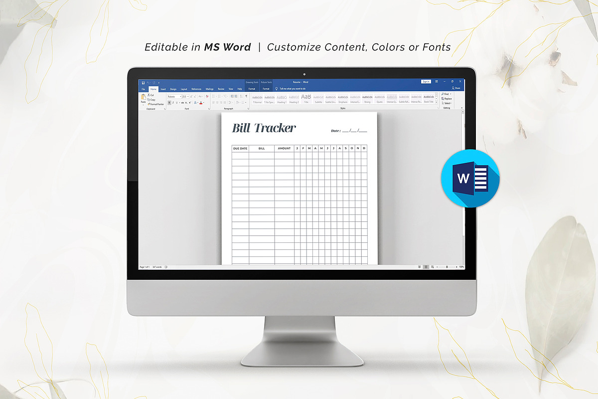 Canva Bill Tracker, a Stationery Template by DesignDevisers (Photo 9 of 9)