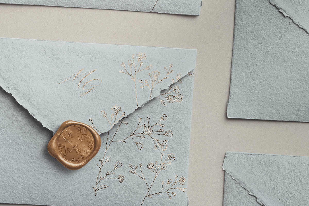 Handmade Envelope Layout with Wax, an Advertising Mockup by Custom Scene (Photo 3 of 11)